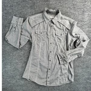 BKE Buckle Men’s Large Gray Pinstripe Long Sleeve Button Front Shirt